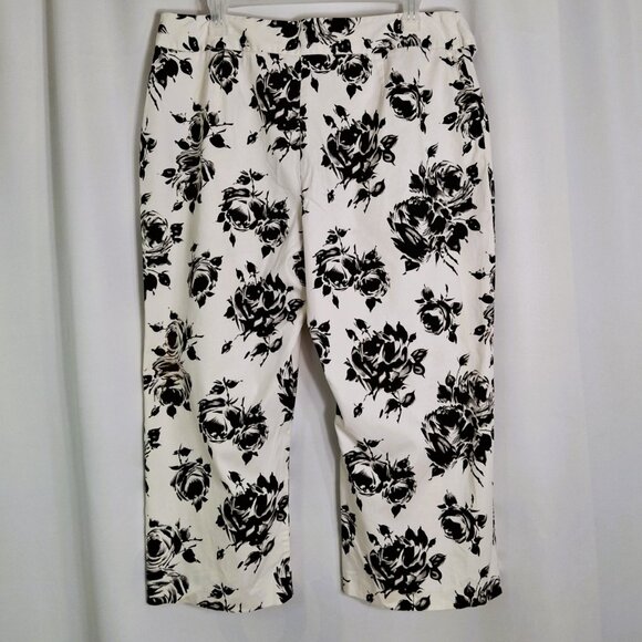 Jessica Culottes Cropped Pants Capris Plus Sz 18 Floral With Sash Zipper - Picture 3 of 16